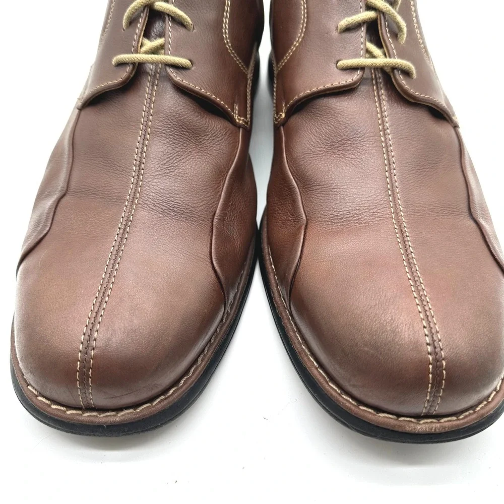 Johnston & Murphy Shuler Bicycle Mens Brown Leather Oxford Dress Shoes 12 M